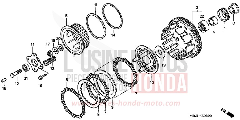 CLUTCH for CBF600N ABS FORCE SILVER METALLIC (NH411) from 2005